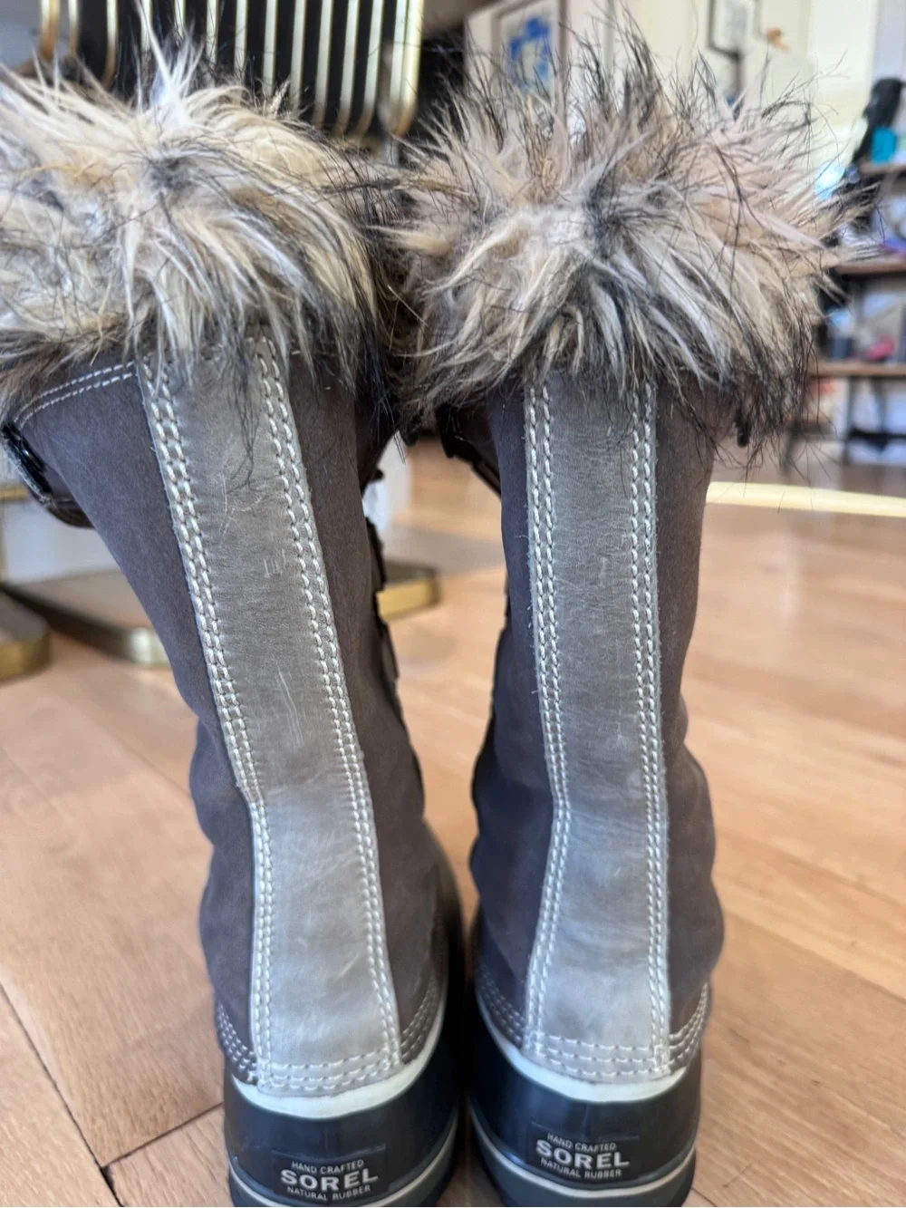 Sorel Brown & Gray Faux-Fur Lace-Up Winter Boots